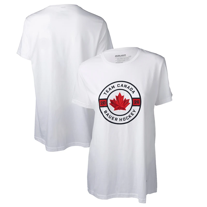 Women's White Hockey Canada Circle T-Shirt