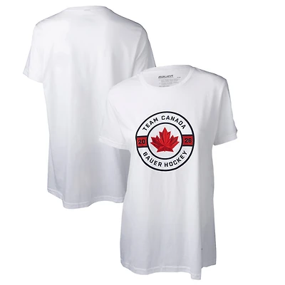 Women's White Hockey Canada Circle T-Shirt