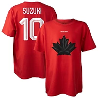 Youth Nick Suzuki Red Hockey Canada 2026 Name & Number T-Shirt