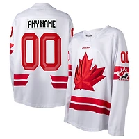 Youth  White Hockey Canada 2026 Replica Custom Jersey