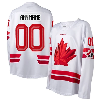 Youth  White Hockey Canada 2026 Replica Custom Jersey