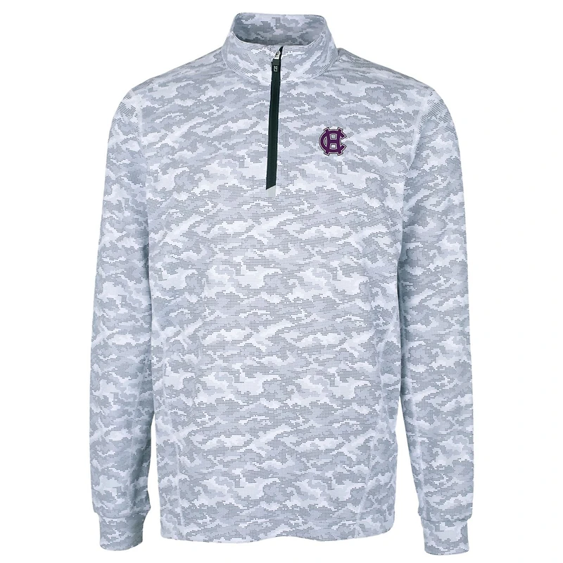 Pull-over extensible à fermeture éclair quart de tour pour homme, couleur charbon, style Traverse, motif camouflage Holy Cross Crusaders, grandes tailles