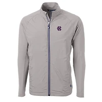 Men's Cutter & Buck Gray Holy Cross Crusaders Big Tall Adapt Eco Knit Hybrid Recycled Full-Zip Jacket