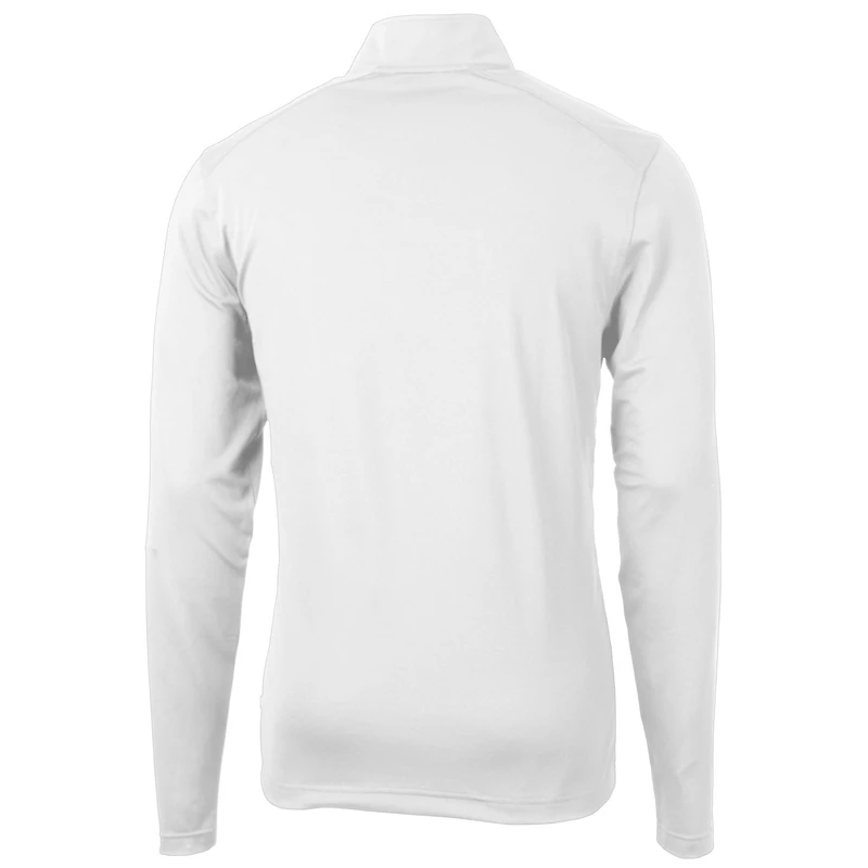 Men's Cutter & Buck White Holy Cross Crusaders Big Tall Virtue Eco Pique Recycled Quarter-Zip Pullover Top