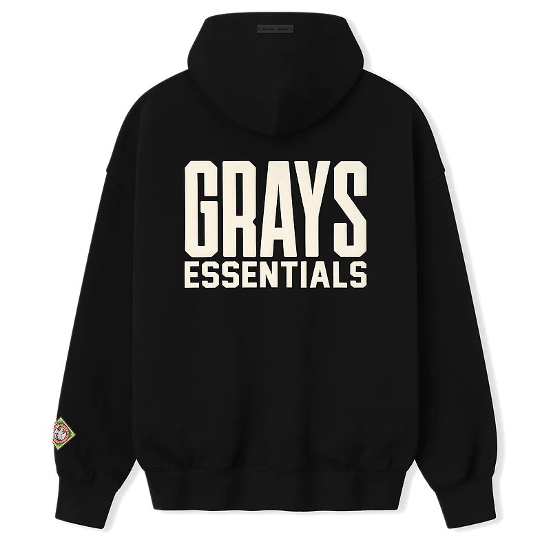Men's Black Homestead Grays Fear of God x Negro Leagues Baseball Museum Fleece Pullover Hoodie