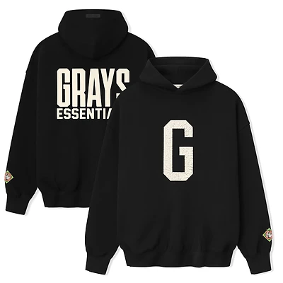 Men's Black Homestead Grays Fear of God x Negro Leagues Baseball Museum Fleece Pullover Hoodie