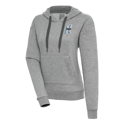 Women's Antigua Heather Gray Homestead Grays Victory Pullover Hoodie