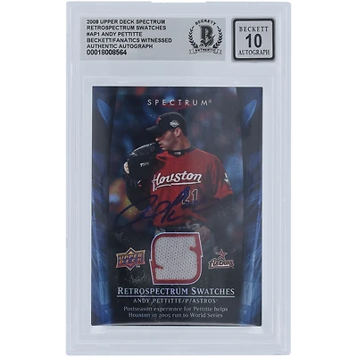 Andy Pettitte Houston Astros Autographié 2008 Upper Deck Spectrum Retrospectrum GU Relic #RS-AP1 Beckett Fanatics Witnessed Authenticated 10 Card