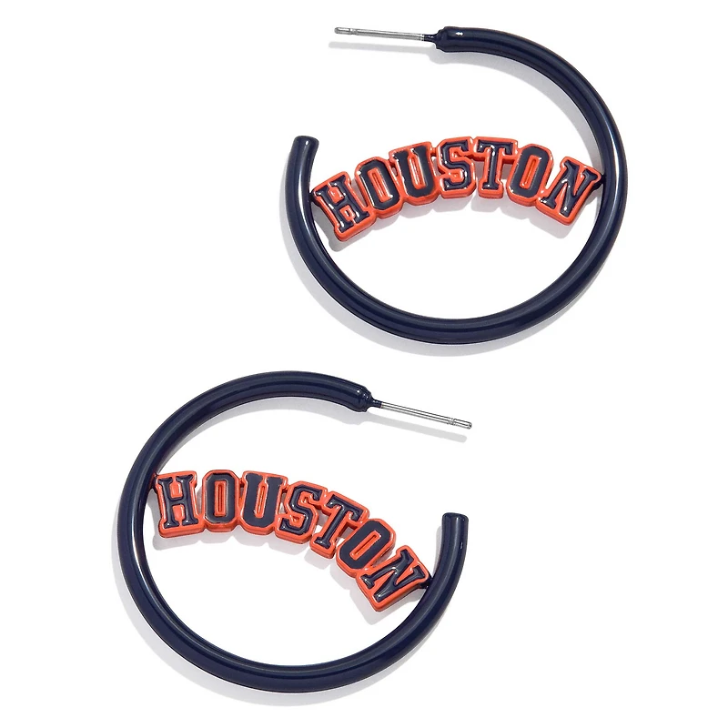 BaubleBar Houston Astros Boucles d'oreilles créoles en émail