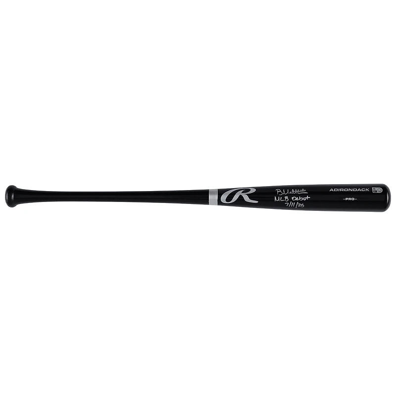 Brice Matthews Houston Astros Autographed Black Rawlings Pro Bat with "MLB Debut 7/11/25" Inscription