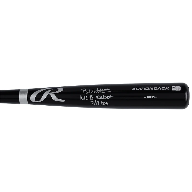 Brice Matthews Houston Astros Autographed Black Rawlings Pro Bat with "MLB Debut 7/11/25" Inscription
