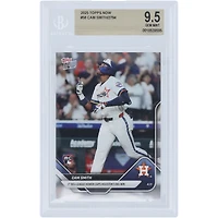 Carte recrue n° 58, authentifiée BGS 9.5, Cam Smith, Houston Astros, 2025 Topps Now : 1er circuit en Ligue majeure qui couronne la grande victoire de Houston