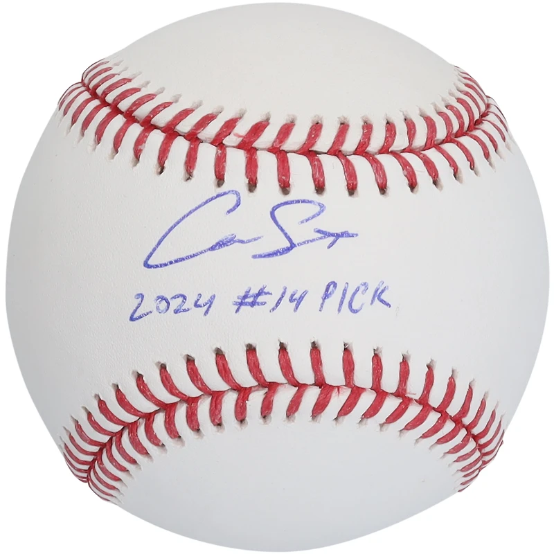 Baseball autographié par Cam Smith des Astros de Houston avec l'inscription « 2024 #14 Pick »