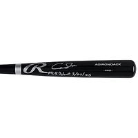 Batte de baseball noire Rawlings Pro autographiée par Cam Smith des Astros de Houston avec l'inscription « MLB Debut 3/27/25 »