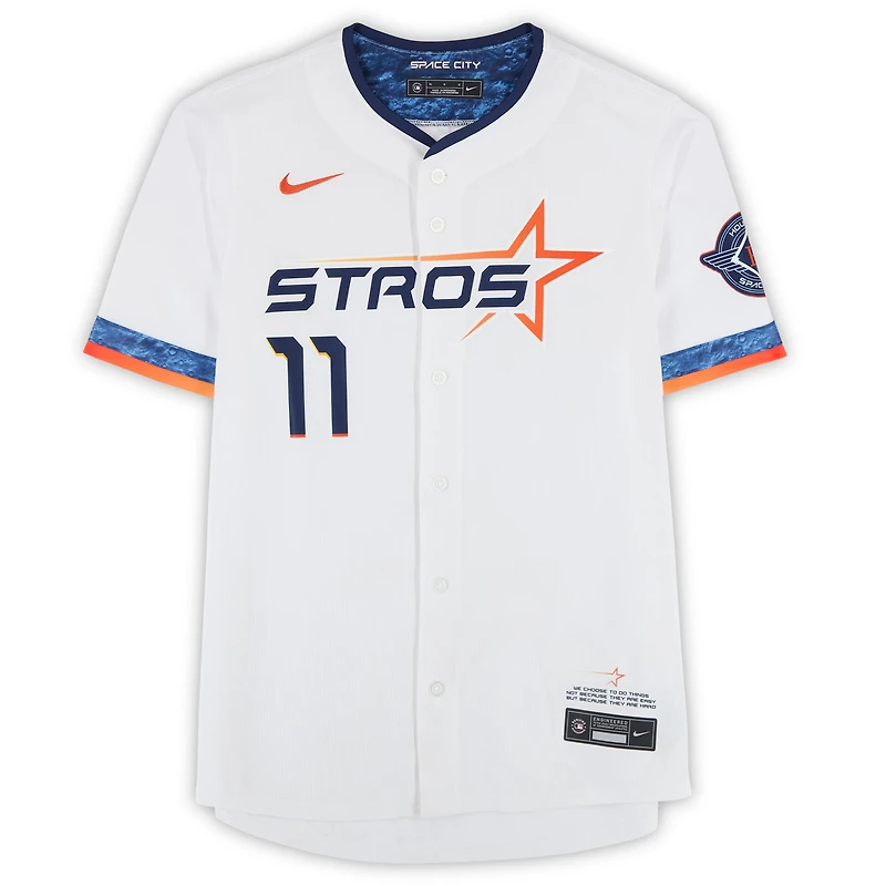 Cam Smith Houston Astros Autographed White 2025 City Connect Nike Replica Jersey