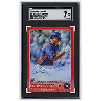 Carlos Correa Houston Astros Autographed 2015 Topps Chrome Red Refractor #AR-CC #5/5 SGC Authenticated 7 Rookie Card
