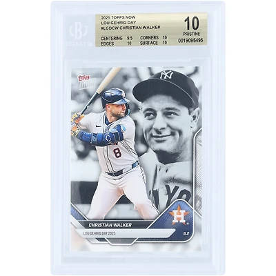 Carte Christian Walker Houston Astros 2025 Topps Now Lou Gehrig Day #LGD-CW Authentifiée BGS 10 - Sous-notes 9,5, 10, 10