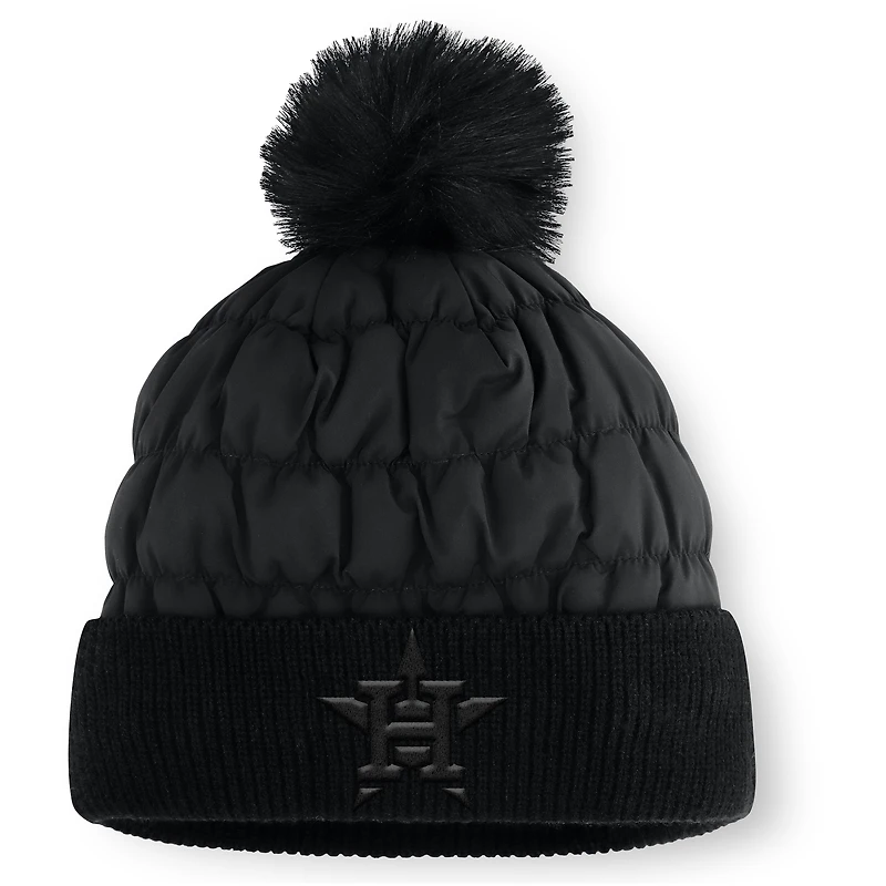 Fanatics Black Houston Astros Nightcap Cuffed Knit Hat with Pom