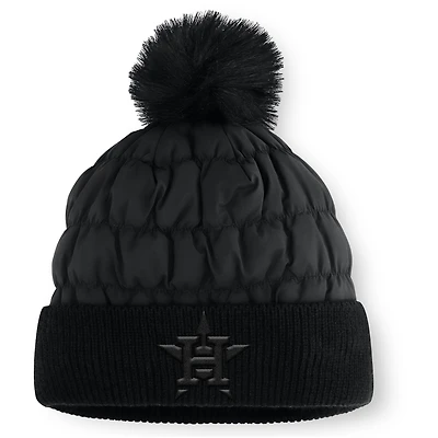 Fanatics Black Houston Astros Nightcap Cuffed Knit Hat with Pom