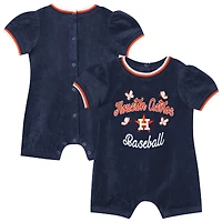 Combinaison à remontoir Outerstuff bleu marine Houston Astros pour bébé fille