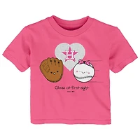 T-shirt bébé rose Houston Astros I Glove You pour fille