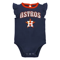 Lot de deux bodys pour nouveau-nés et bébés bleu marine/gris chiné Houston Astros Little Fan