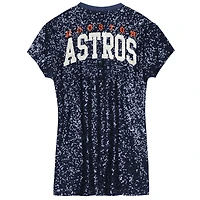 Girls Youth  Navy Houston Astros Sequin V-Neck Dress