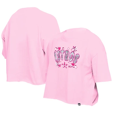 Girls Youth New Era Light Pink Houston Astros Flip Sequin Team T-Shirt