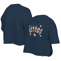 T-shirt d'équipe à paillettes Flip-Split bleu marine Houston Astros New Era pour filles