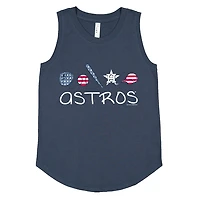 Girls Youth Soft as a Grape Denim Houston Astros Americana Tank Top