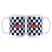 Lot de 2 tasses à motif de damier de 15 oz des Astros de Houston
