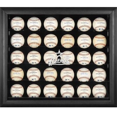 Vitrine à 30 boules de baseball avec logo des Astros de Houston et cadre noir
