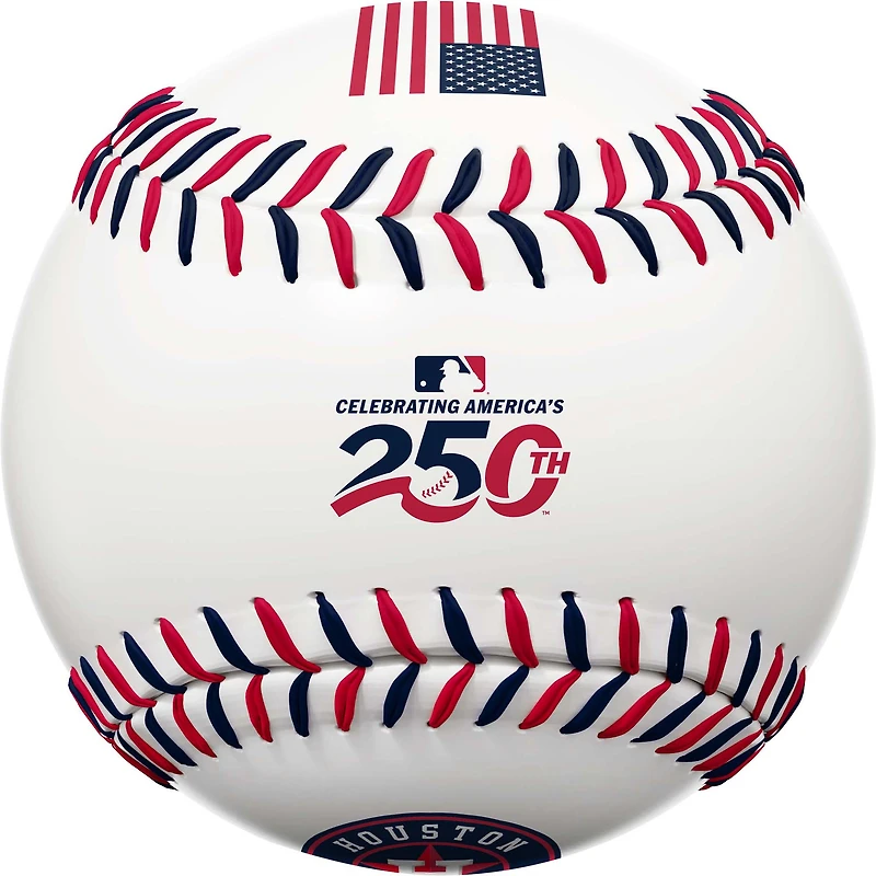 Les Astros de Houston et Rawlings célèbrent le 250e anniversaire du baseball à double couture aux États-Unis.