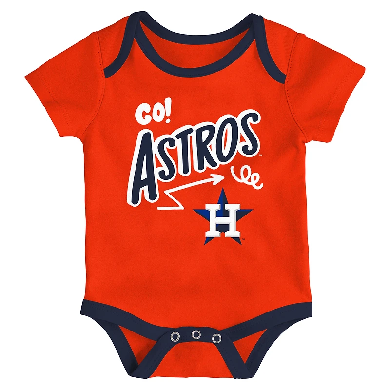 Infant & Newborn Outerstuff Houston Astros All Day Play Three-Piece Bodysuit Set