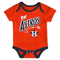 Infant & Newborn Outerstuff Houston Astros All Day Play Three-Piece Bodysuit Set