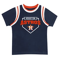 Ensemble t-shirt et short chargés pour bébés Fanatics bleu marine/gris Houston Astros Bases