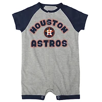 Barboteuse à boutons-pression Raglan Extra Base Hit des Astros de Houston gris chiné pour bébé
