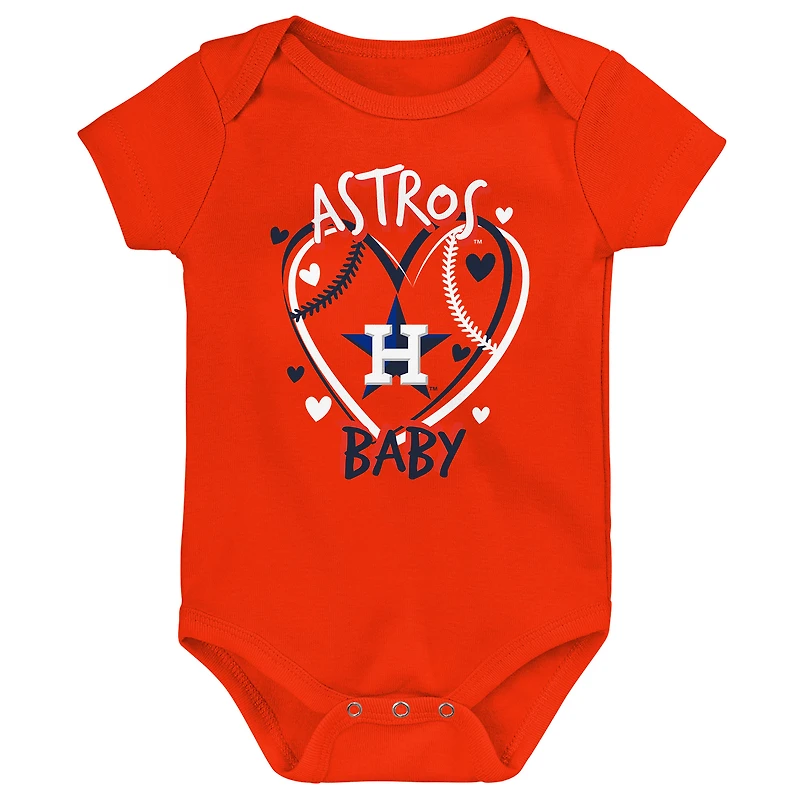 Ensemble de trois bodies pour bébé Houston Astros Slide Home