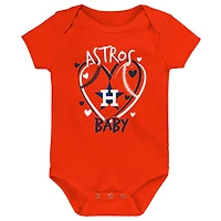 Ensemble de trois bodies pour bébé Houston Astros Slide Home