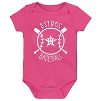 Ensemble de trois bodies pour bébé Houston Astros Slide Home