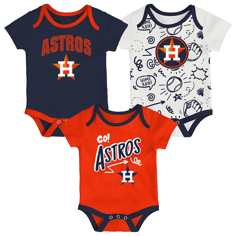Infant Outerstuff Houston Astros All Day Play Three-Piece Bodysuit Set