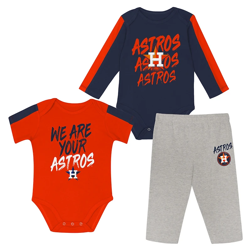 Ensemble 3 pièces pour bébé Outerstuff Houston Astros Double Down Body et pantalon