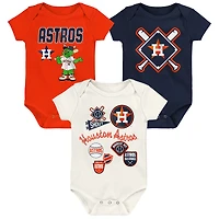 Infant Outerstuff Houston Astros Home Plate 3-Piece Creeper Set