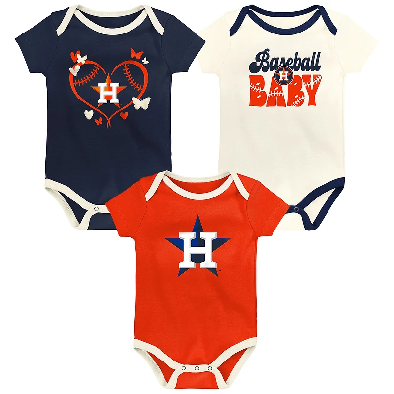 Ensemble de 3 bodies pour bébé Outerstuff Houston Astros Home Team