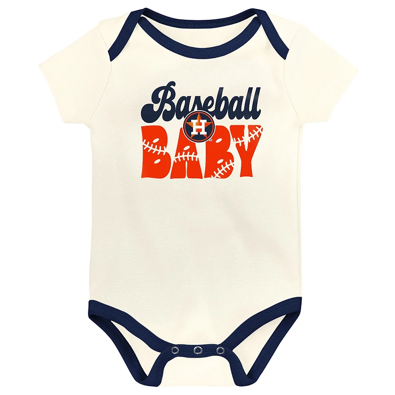 Infant Outerstuff Houston Astros Home Team 3-Pack Bodysuit Set