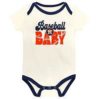 Infant Outerstuff  Houston Astros Home Team 3-Pack Bodysuit Set