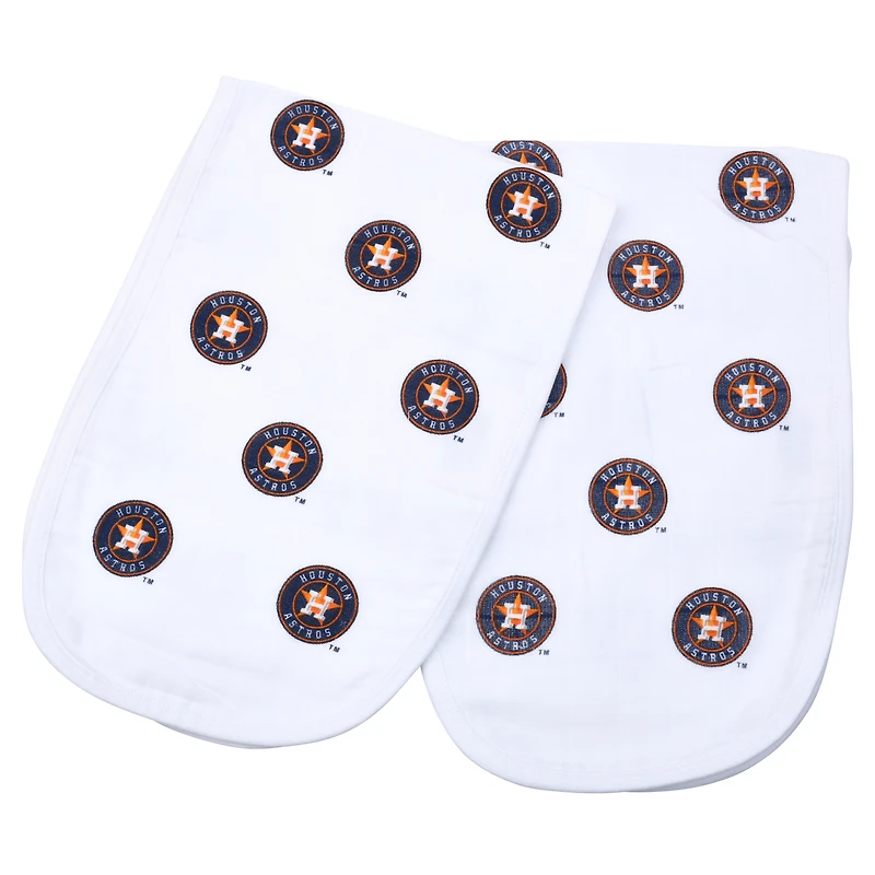 Ensemble de 2 torchons en mousseline pour bébé Three Little Anchors Houston Astros