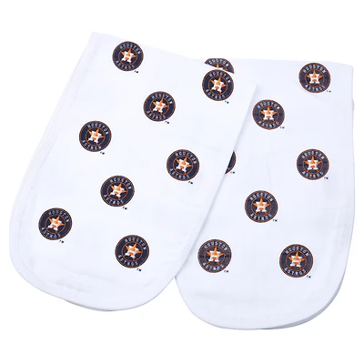 Ensemble de 2 torchons en mousseline pour bébé Three Little Anchors Houston Astros