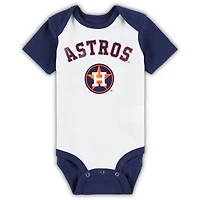 Lot de deux bodys Little Slugger pour bébés Houston Astros blanc/gris chiné