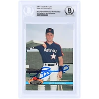 Jeff Bagwell Houston Astros Autographed 1991 Topps Stadium Club #388 Beckett Fanatics Witnessed Authenticated Rookie Card